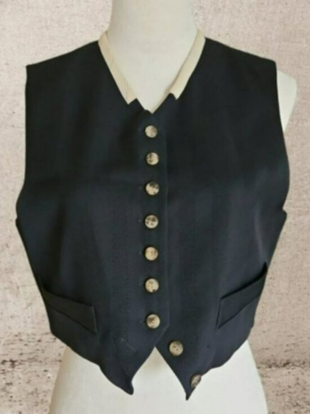 The Limited vintage classic tailored suit vest black herringbone size Medium